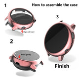 For-Samsung-Galaxy-Watch-Active-2-40mm-Electroplate-PC-Protective-Case-with-Tempered-Glass-Film(Silver)