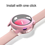 For-Samsung-Galaxy-Watch-Active-2-40mm-PC-Protective-Case-with-Tempered-Glass-Film(Cyan)