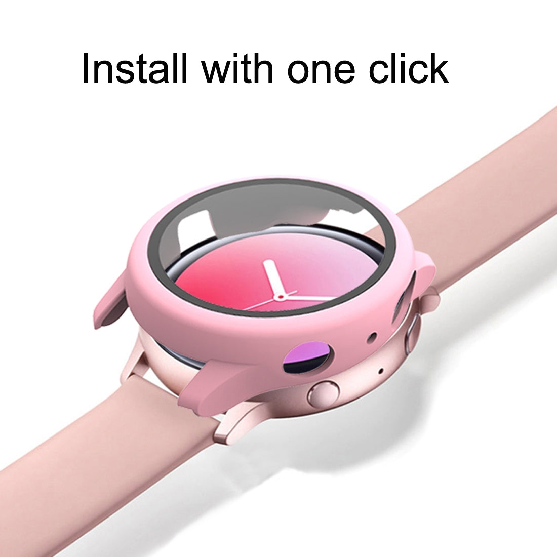 For-Samsung-Galaxy-Watch-Active-2-40mm-PC-Protective-Case-with-Tempered-Glass-Film(Cyan)