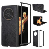 For-Honor-Magic-V3-Dual-Color-Lichi-Texture-PU-Phone-Case(Black)