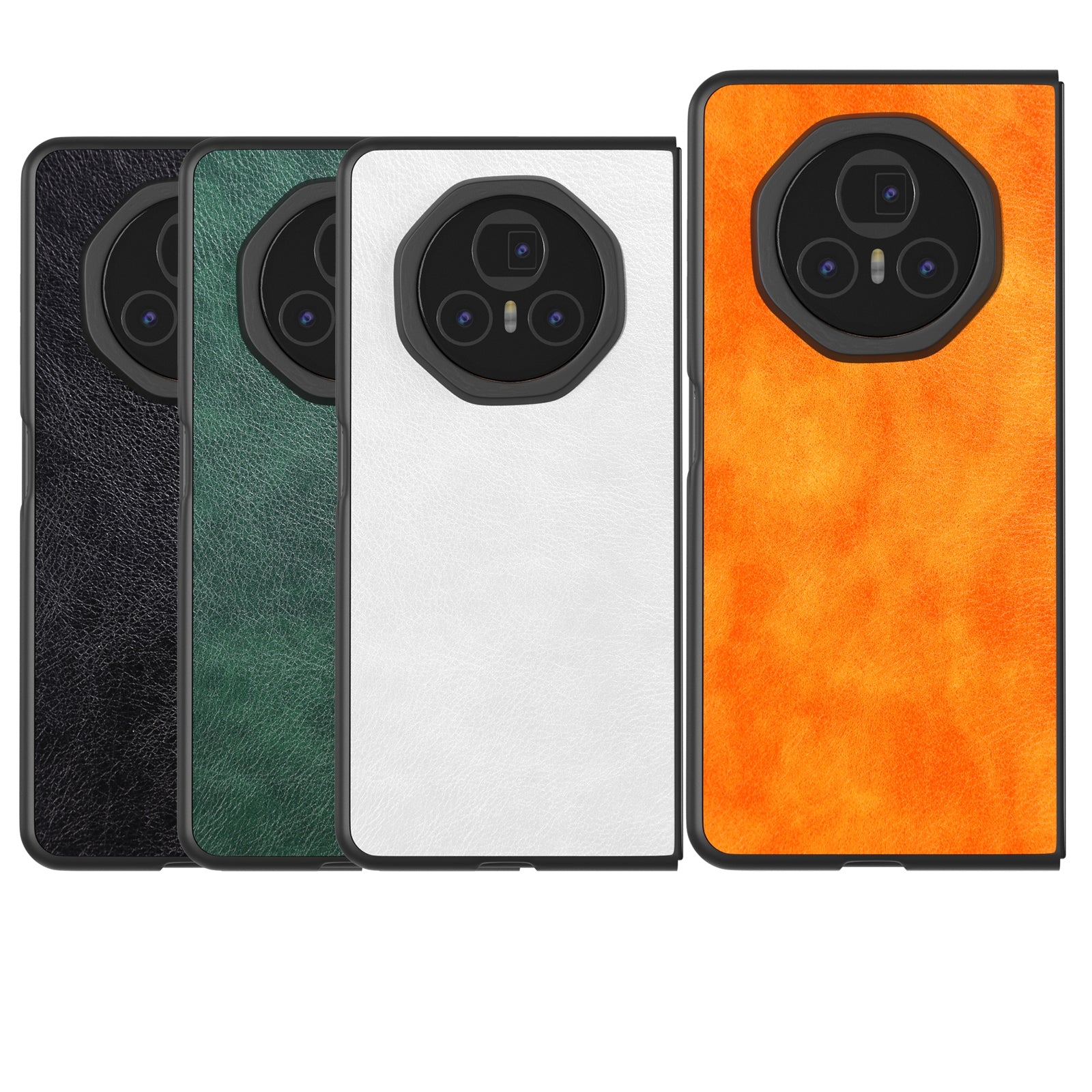 For-Honor-Magic-V3-Dual-Color-Lichi-Texture-PU-Phone-Case(Black)