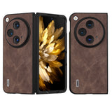 For-OPPO-Find-N3-ABEEL-PU-Leather-Black-Edge-Phone-Case(Coffee)