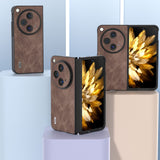 For-OPPO-Find-N3-ABEEL-PU-Leather-Black-Edge-Phone-Case(Coffee)