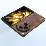 For-OPPO-Find-N3-ABEEL-PU-Leather-Black-Edge-Phone-Case(Coffee)