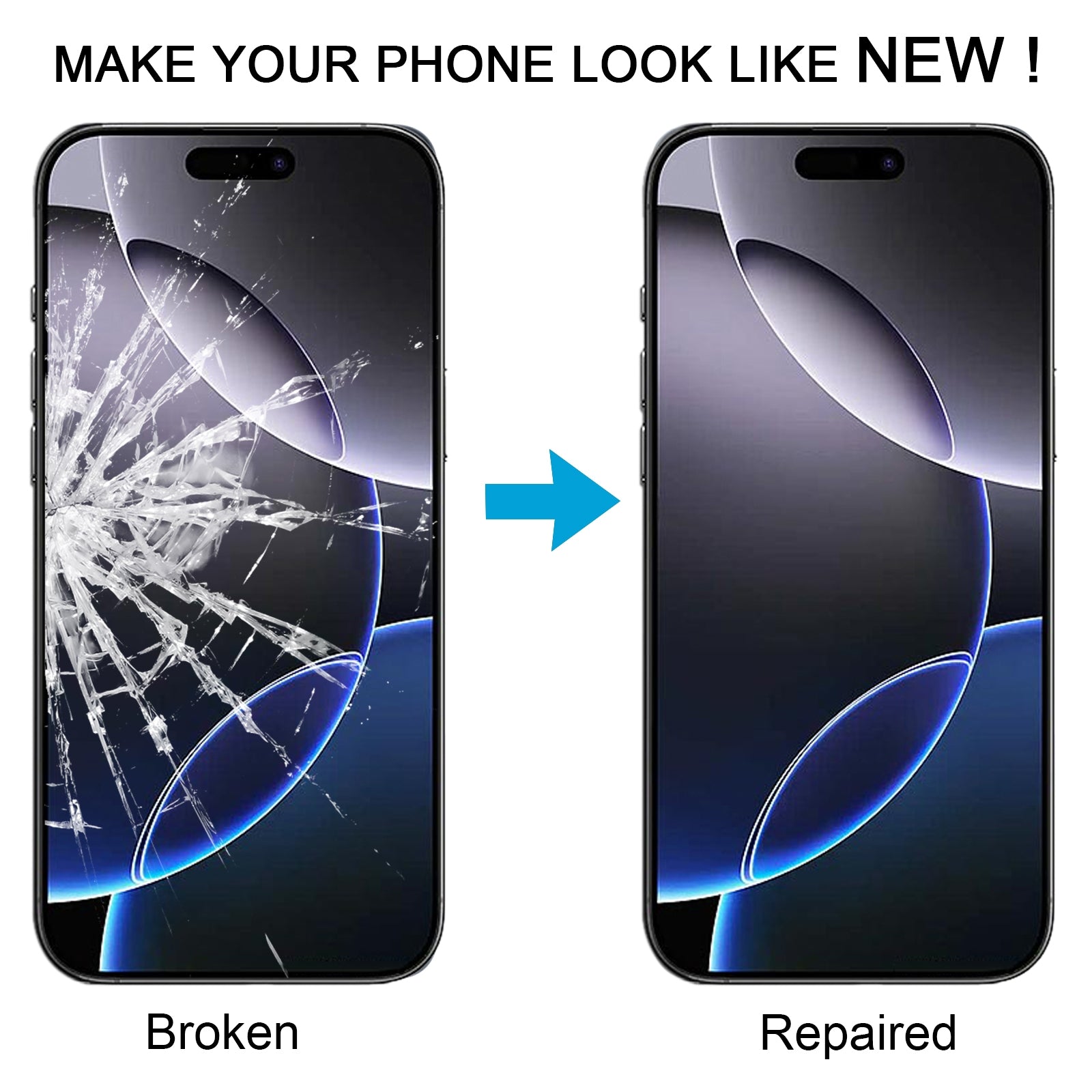 For iPhone 16 Pro Max Front Screen Outer Glass Lens with OCA Optically Clear Adhesive