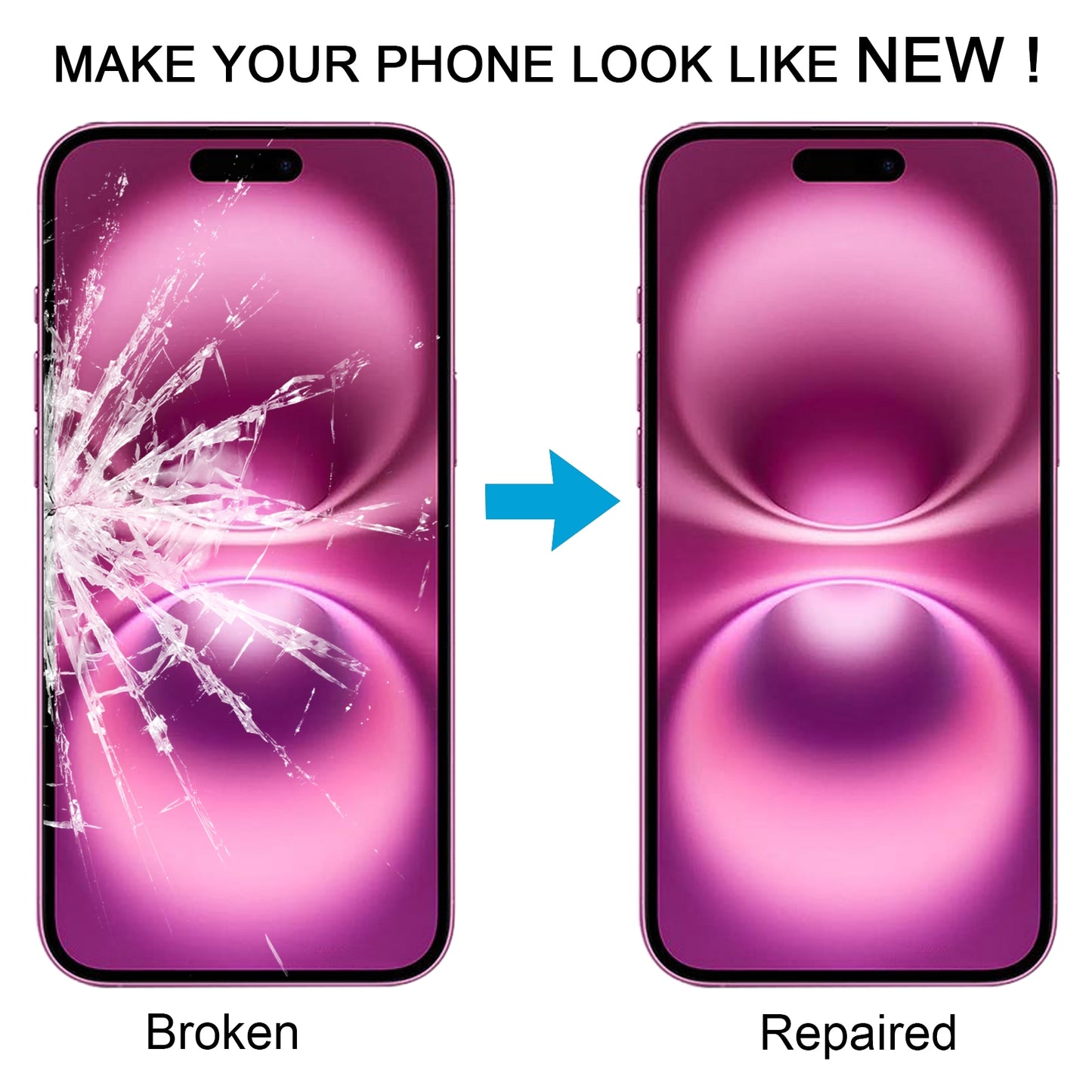 For iPhone 16 Plus Front Screen Outer Glass Lens with OCA Optically Clear Adhesive