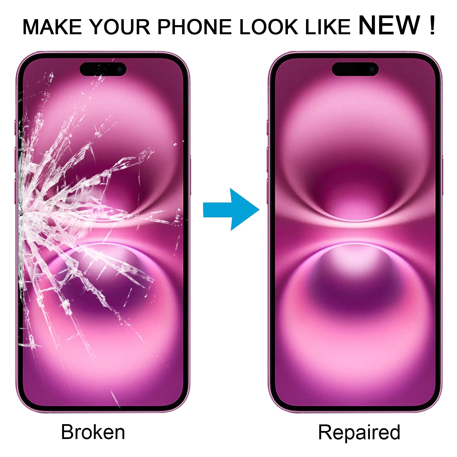 For iPhone 16 Plus Front Screen Outer Glass Lens with OCA Optically Clear Adhesive