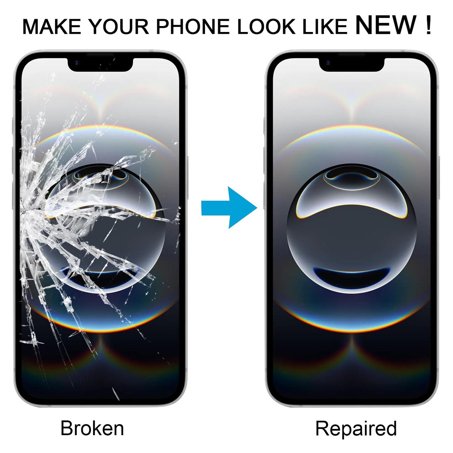 For iPhone 16e Front Screen Outer Glass Lens with OCA Optically Clear Adhesive