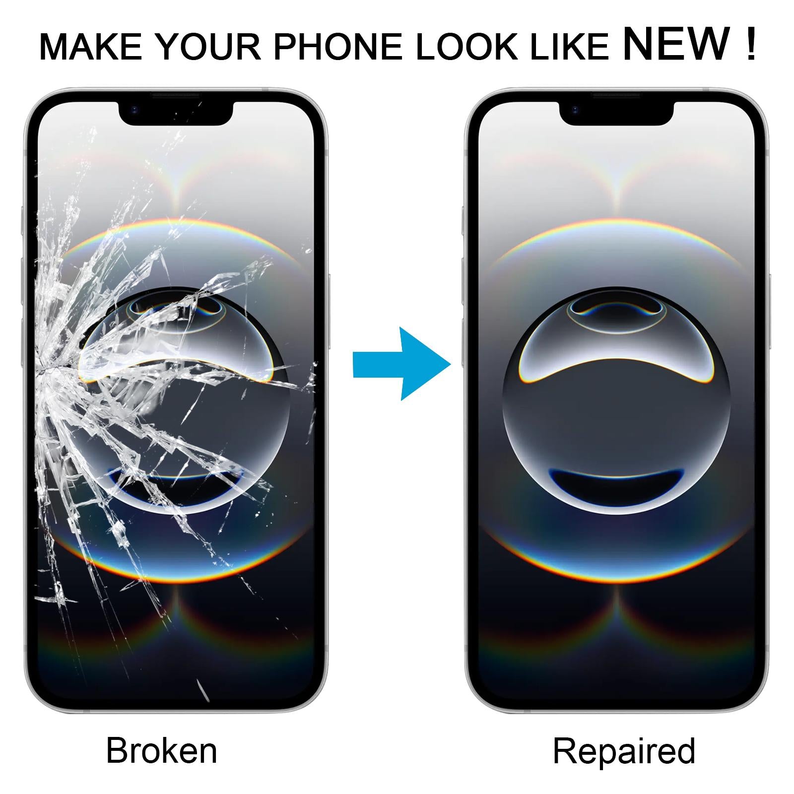 For iPhone 16e Front Screen Outer Glass Lens with OCA Optically Clear Adhesive