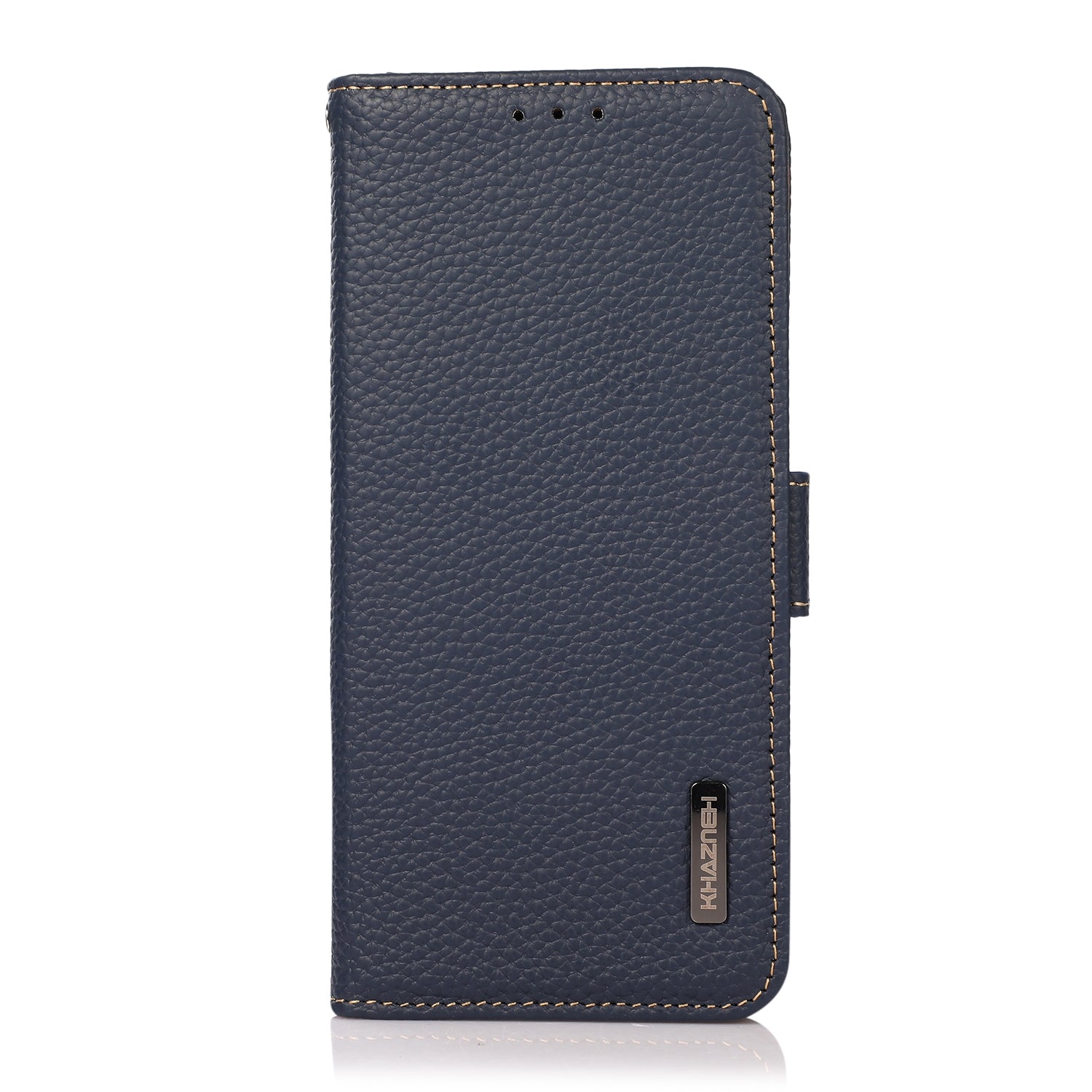For-Google-Pixel-9a-KHAZNEH-Side-Magnetic-Litchi-Genuine-Leather-RFID-Phone-Case(Blue)