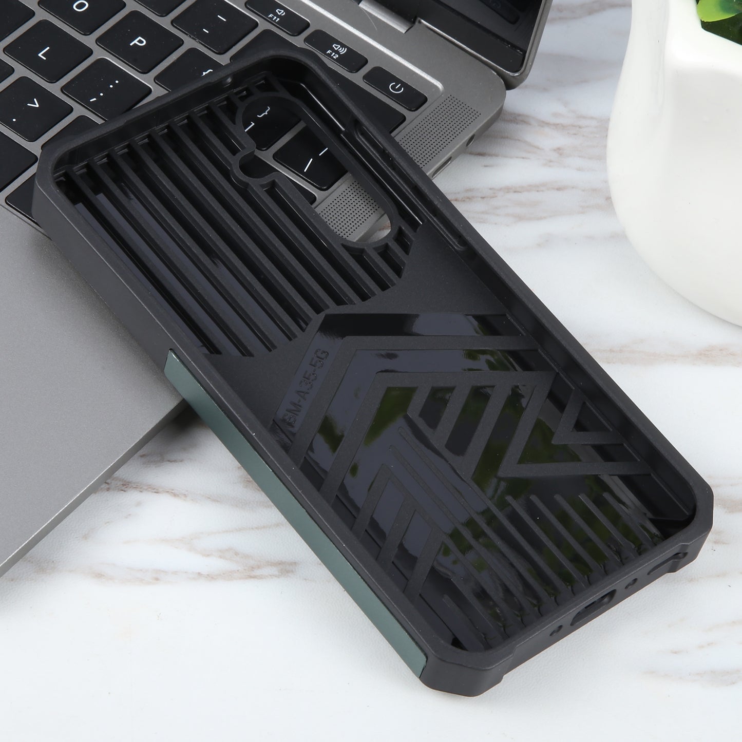 For-Samsung-Galaxy-A35-Camera-Shield-Card-Slot-PC+TPU-Phone-Case(Dark-Green)