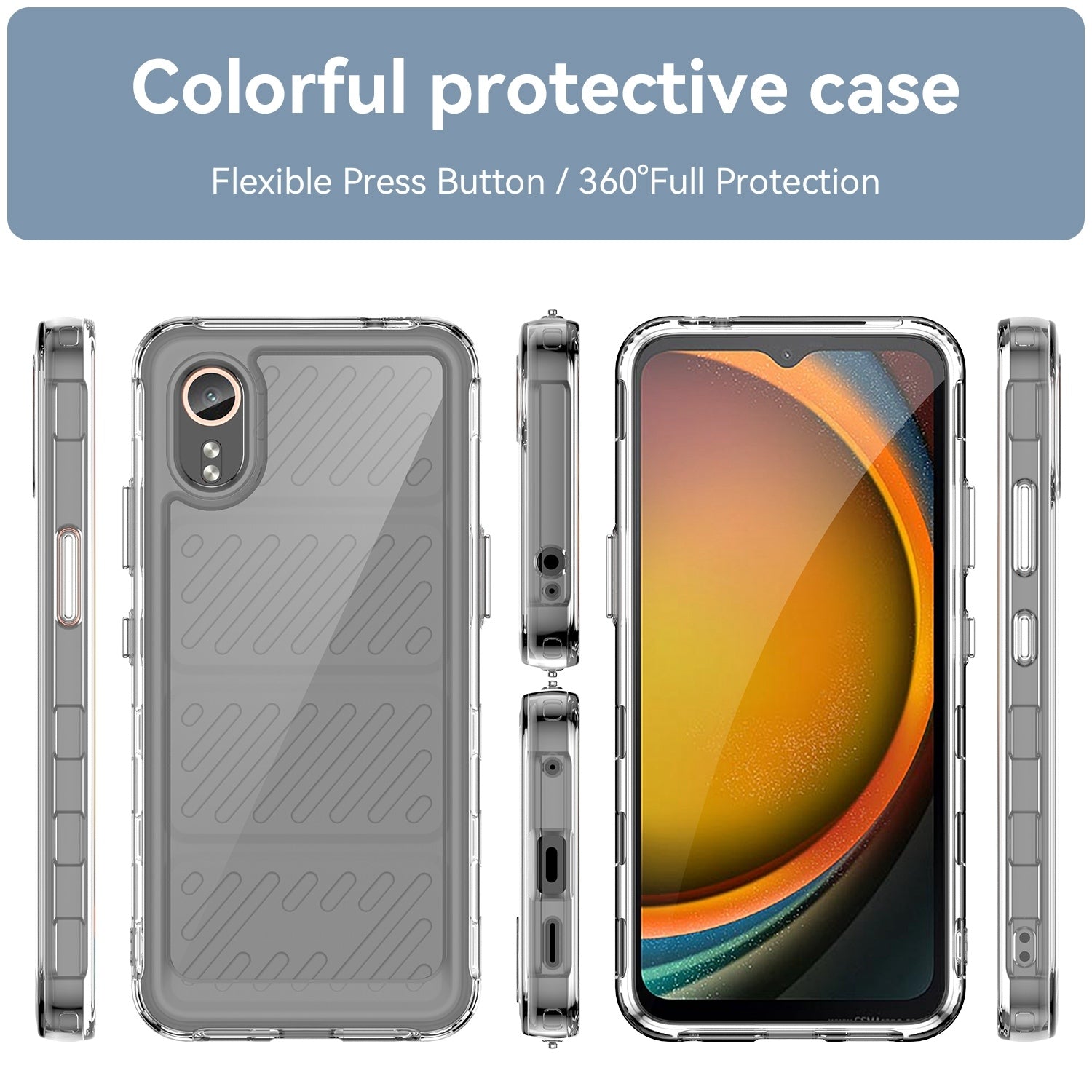 For-Samsung-Galaxy-XCover-7-Colorful-Series-Acrylic-Hybrid-TPU-Phone-Case(Transparent)