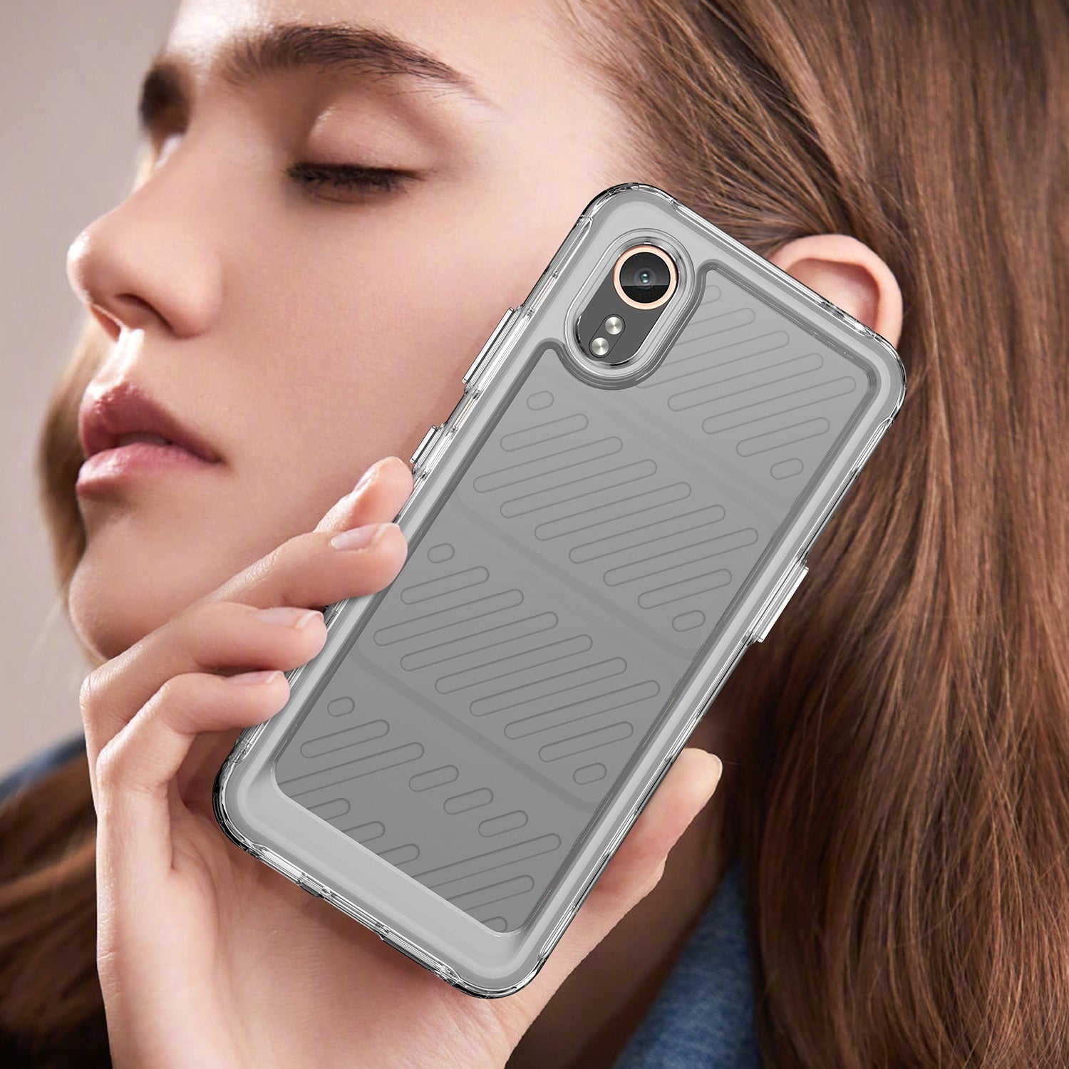 For-Samsung-Galaxy-XCover-7-Colorful-Series-Acrylic-Hybrid-TPU-Phone-Case(Transparent)