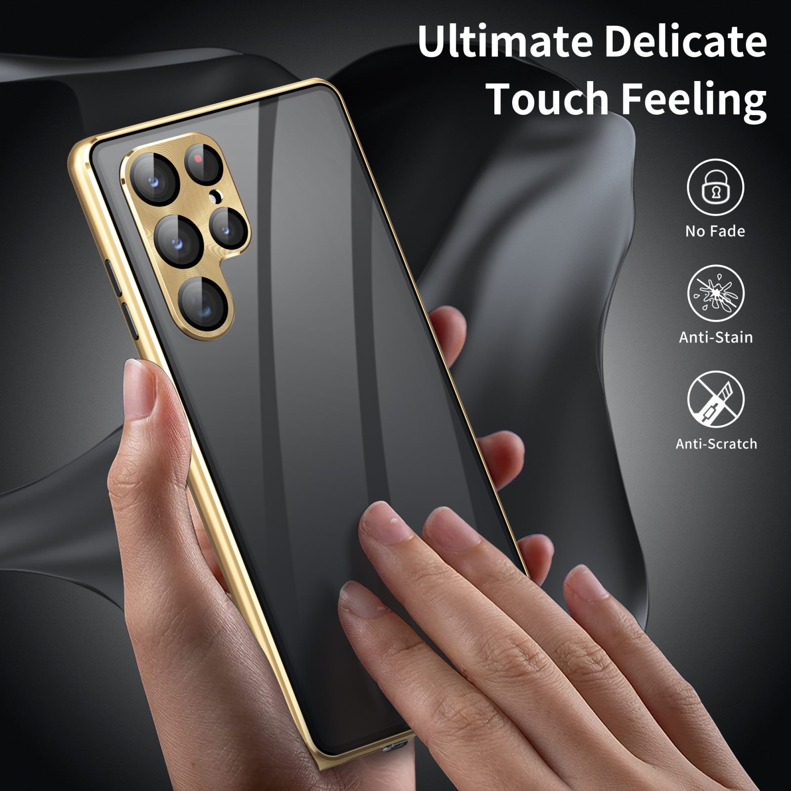 For-Samsung-Galaxy-S24-5G-Privacy-Full-Cover-Magnetic-Metal-Tempered-Glass-Phone-Case(Green)