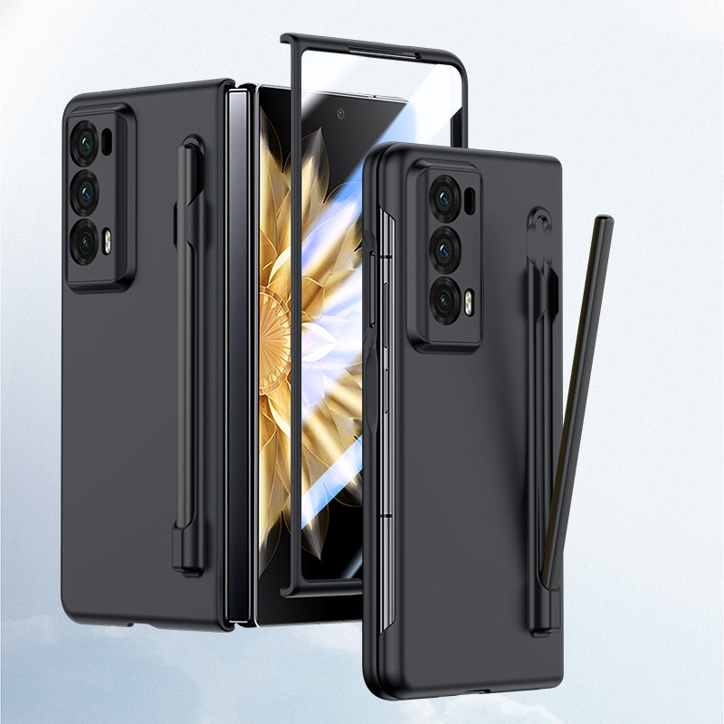 For-Honor-Magic-V2-Integrated-Skin-Feel-PC-Phone-Case-with-Pen-/-Pen-Box(Black)