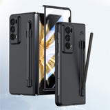 For-Honor-Magic-V2-Integrated-Skin-Feel-PC-Phone-Case-with-Pen-/-Pen-Box(Black)