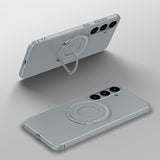 For-Samsung-Galaxy-S24-5G-Matte-Magsafe-Magnetic-Phone-Case-with-Trolley-Holder(Grey)