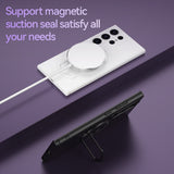 For-Samsung-Galaxy-S24-5G-Matte-Magsafe-Magnetic-Phone-Case-with-Trolley-Holder(Grey)