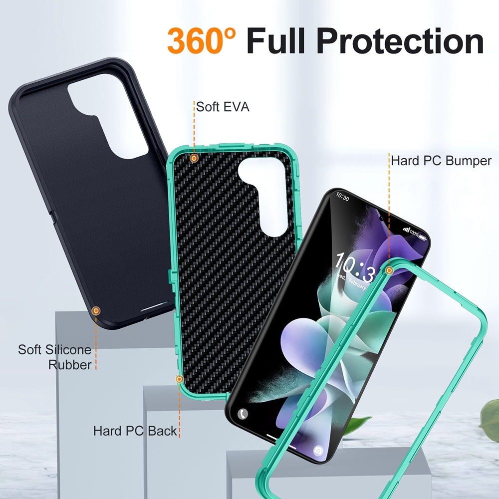 For-Samsung-Galaxy-S24-5G-/-S25-5G-Life-Waterproof-Rugged-Phone-Case(Dark-Blue-+-Light-Blue)