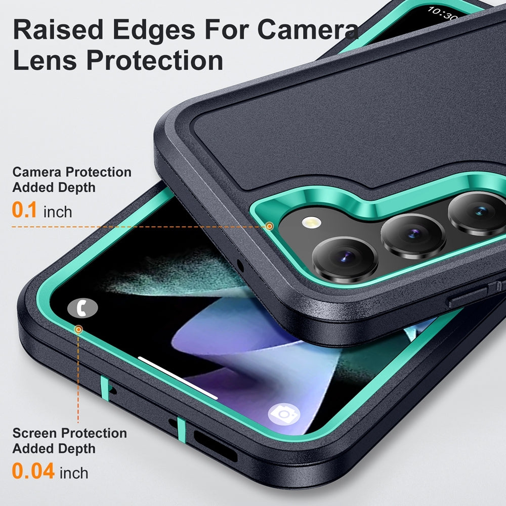 For-Samsung-Galaxy-S24-5G-/-S25-5G-Life-Waterproof-Rugged-Phone-Case(Dark-Blue-+-Light-Blue)