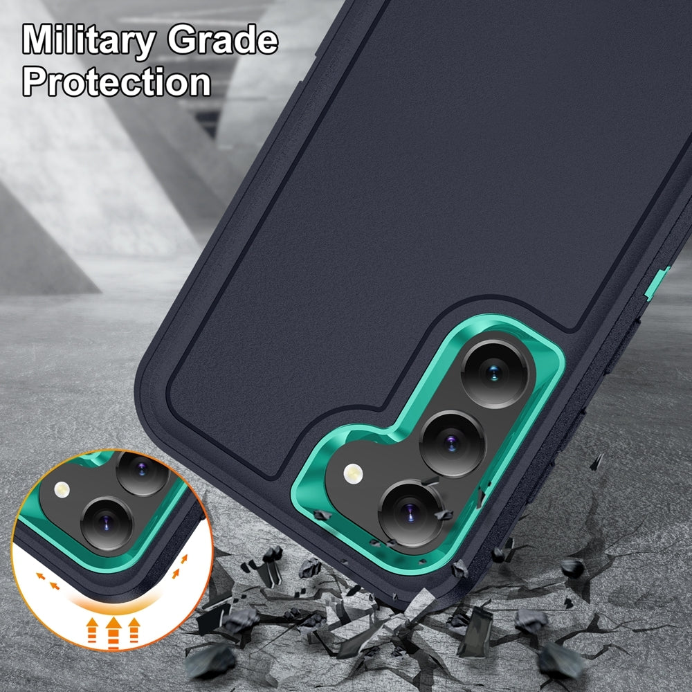 For-Samsung-Galaxy-S24-5G-/-S25-5G-Life-Waterproof-Rugged-Phone-Case(Dark-Blue-+-Light-Blue)