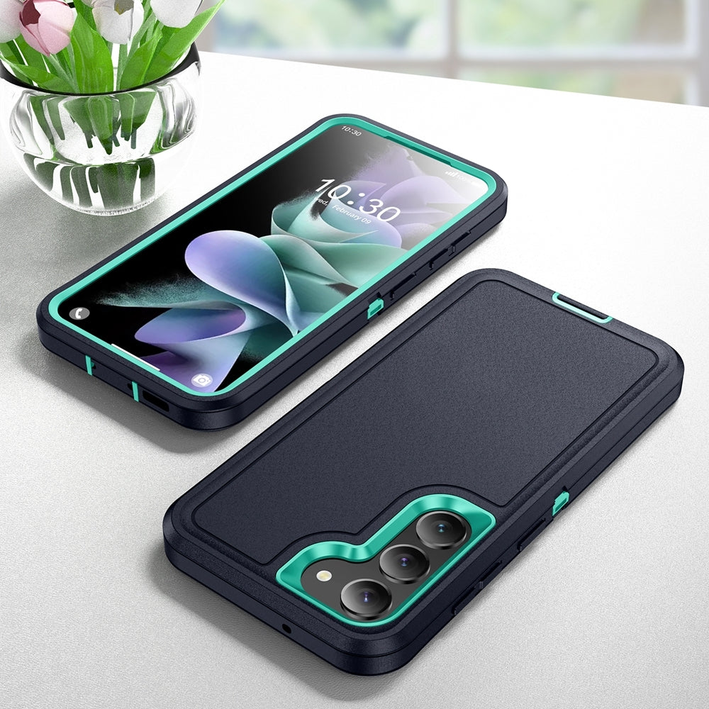 For-Samsung-Galaxy-S24-5G-/-S25-5G-Life-Waterproof-Rugged-Phone-Case(Dark-Blue-+-Light-Blue)
