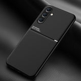 For-Samsung-Galaxy-S24-5G-Classic-Tilt-Strip-Grain-Magnetic-Shockproof-PC-+-TPU-Phone-Case(Black)