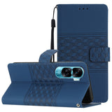 For-Honor-90-Lite-Diamond-Embossed-Skin-Feel-Leather-Phone-Case(Dark-Blue)