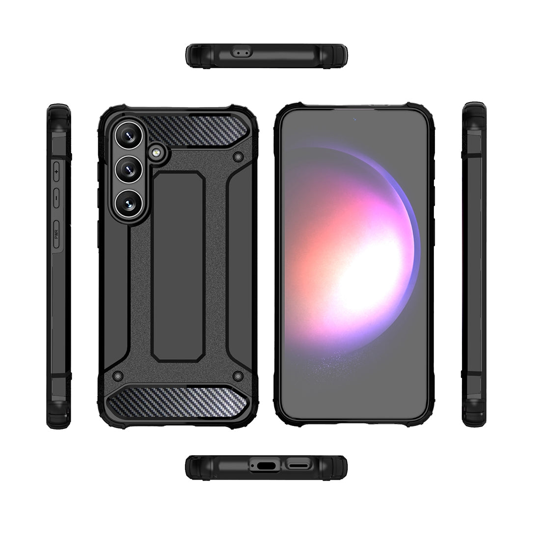 For-Samsung-Galaxy-S24-5G-Magic-Armor-TPU-Hybrid-PC-Phone-Case(Black)