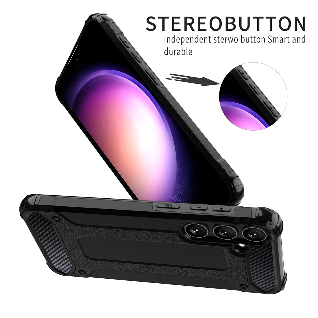 For-Samsung-Galaxy-S24-5G-Magic-Armor-TPU-Hybrid-PC-Phone-Case(Black)
