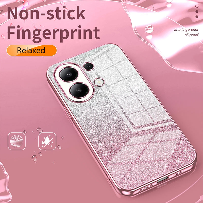 For-Xiaomi-Redmi-Note-13-Pro+-Gradient-Glitter-Powder-Electroplated-Phone-Case(Pink)