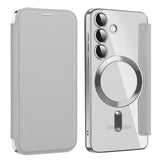 For-Samsung-Galaxy-S24-5G-MagSafe-Magnetic-RFID-Anti-theft-Leather-Phone-Case(Grey)