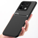 For-Xiaomi-Redmi-Note-13-Pro+-5G-Classic-Tilt-Strip-Grain-Magnetic-Shockproof-PC-+-TPU-Phone-Case(Black)