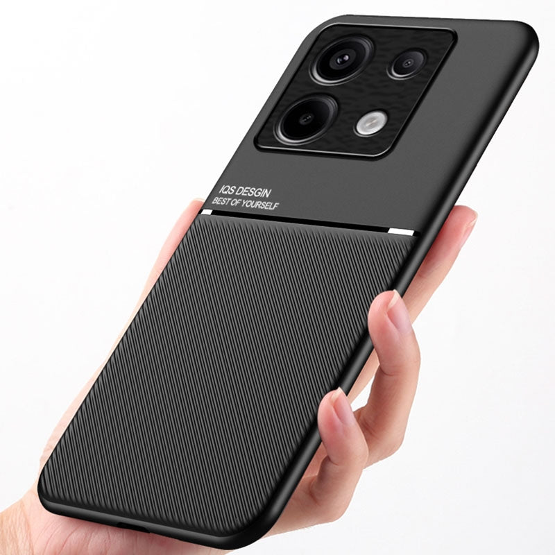 For-Xiaomi-Redmi-Note-13-Pro+-5G-Classic-Tilt-Strip-Grain-Magnetic-Shockproof-PC-+-TPU-Phone-Case(Black)