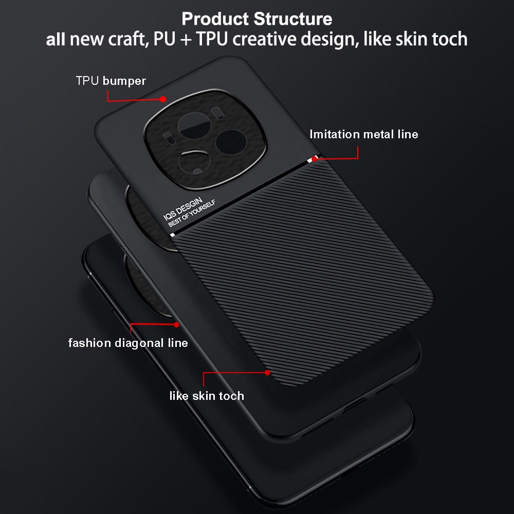 For-Honor-Magic6-Pro-Classic-Tilt-Strip-Grain-Magnetic-PC-Hybrid-TPU-Phone-Case(Green)