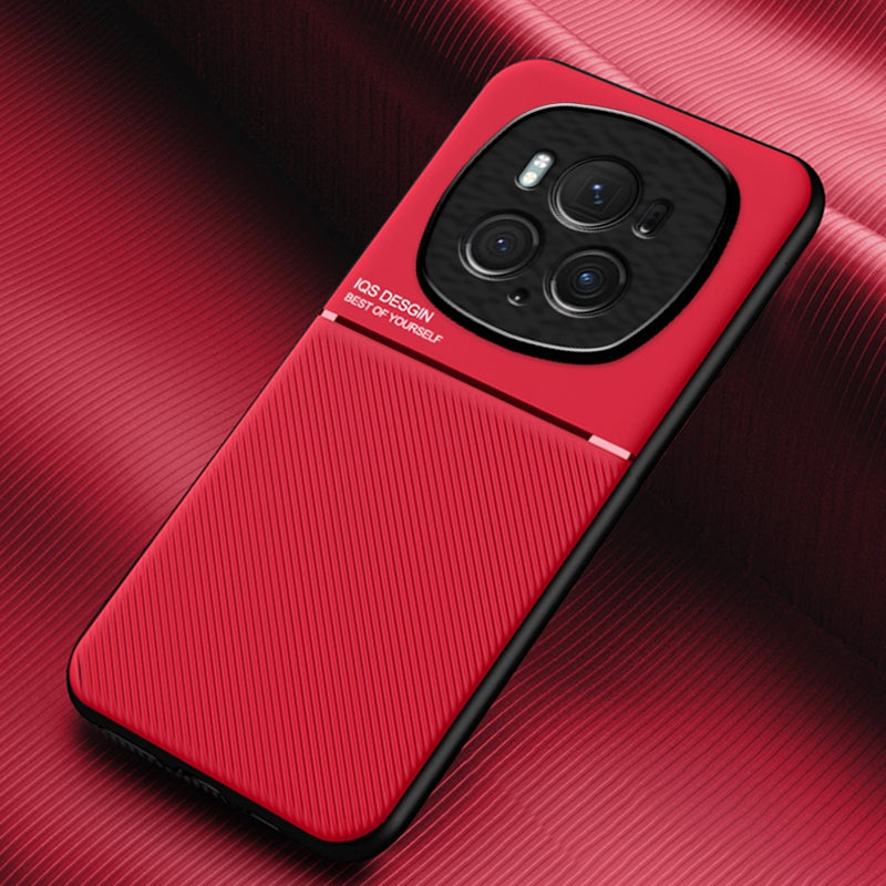 For-Honor-Magic6-Pro-Classic-Tilt-Strip-Grain-Magnetic-PC-Hybrid-TPU-Phone-Case(Red)