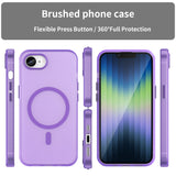For-iPhone-17e-/-16e-MagSafe-Frosted-Translucent-TPU-+-PC-Full-Coverage-Phone-Case(Dark-Purple)