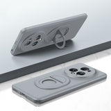 For-Honor-Magic5-Pro-Magsafe-Hidden-Fold-Holder-Full-Coverage-Shockproof-Phone-Case(Grey)