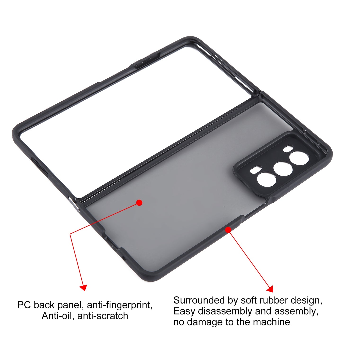 For-Honor-Magic-V2-Matte-Black-TPU-+-PC-Phone-Case