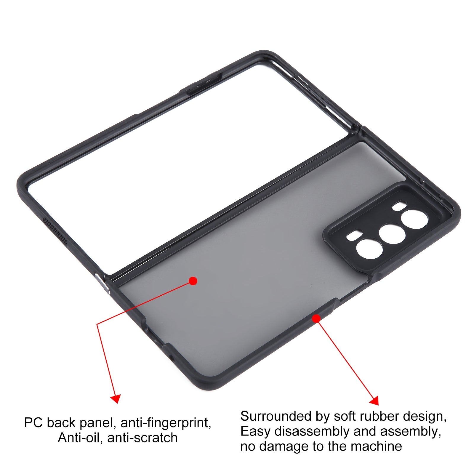 For-Honor-Magic-V2-Matte-Black-TPU-+-PC-Phone-Case