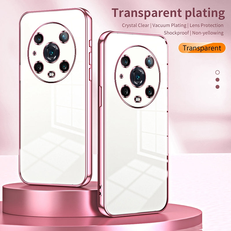 For-Honor-Magic4-Pro-Transparent-Plating-Fine-Hole-Phone-Case(Transparent)