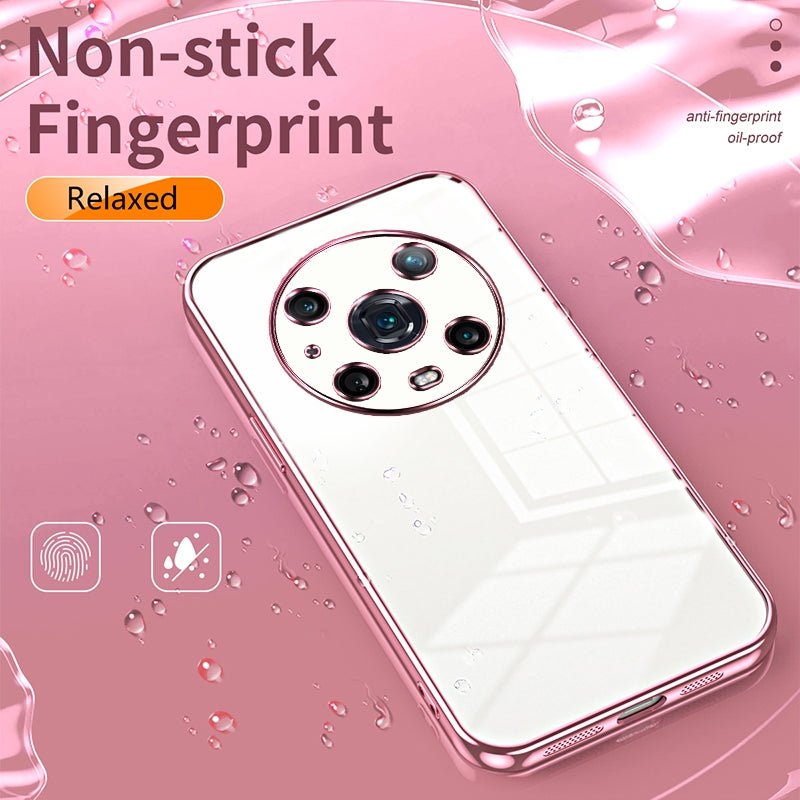 For-Honor-Magic4-Pro-Transparent-Plating-Fine-Hole-Phone-Case(Transparent)