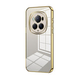 For-Honor-Magic6-Pro-Transparent-Plating-Fine-Hole-Phone-Case(Gold)