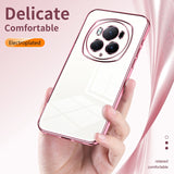 For-Honor-Magic6-Pro-Transparent-Plating-Fine-Hole-Phone-Case(Gold)