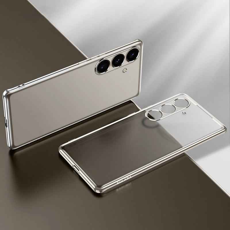 For-Samsung-Galaxy-S24-5G-SULADA-Electroplating-Frosted-TPU-Phone-Case(Grey)