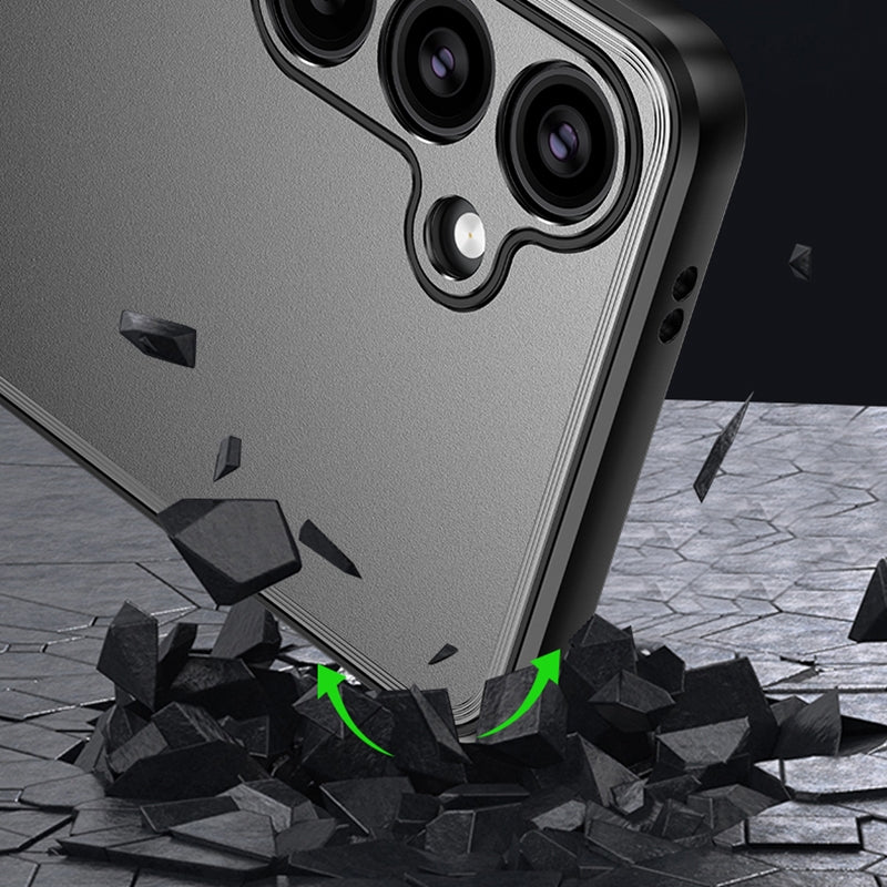 For-Samsung-Galaxy-S24+-5G-Frosted-Metal-Phone-Case(Silver)