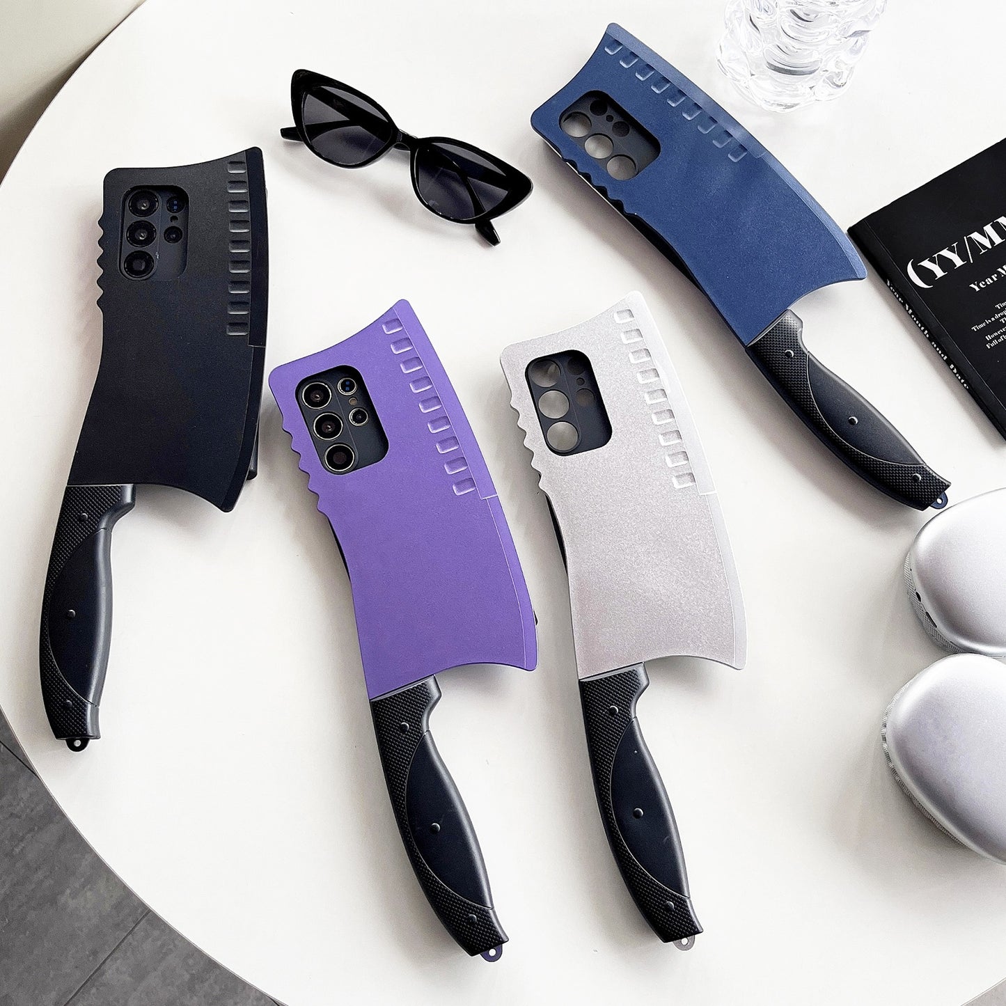 For-Samsung-Galaxy-S24-5G-Simulated-Kitchen-Knife-TPU-+-PC-Phone-Case(Blue)