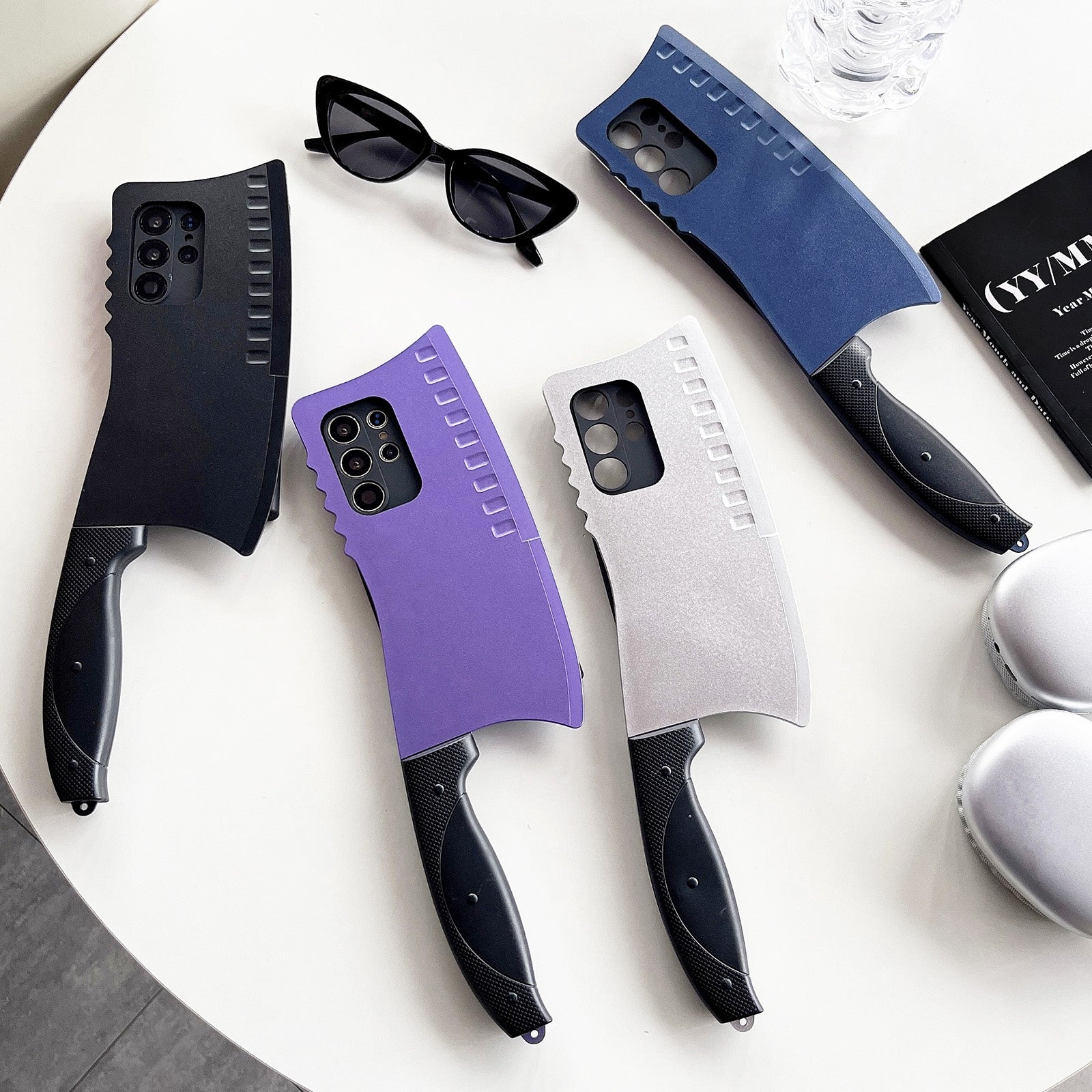 For-Samsung-Galaxy-S24-5G-Simulated-Kitchen-Knife-TPU-+-PC-Phone-Case(Blue)