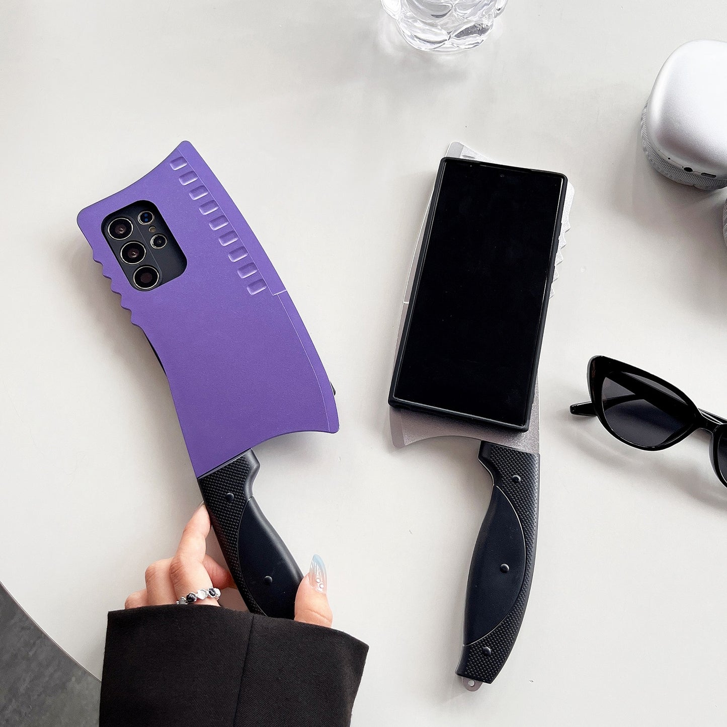 For-Samsung-Galaxy-S24-5G-Simulated-Kitchen-Knife-TPU-+-PC-Phone-Case(Blue)