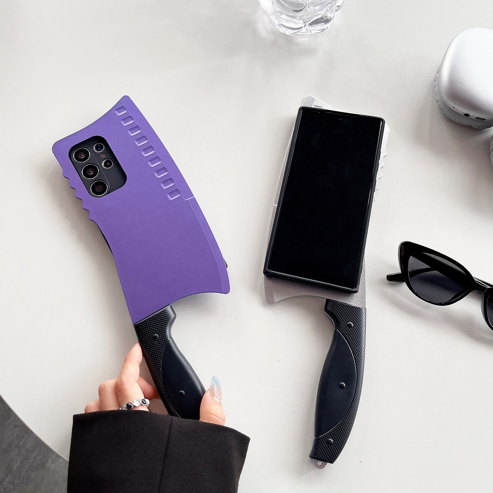 For-Samsung-Galaxy-S24-5G-Simulated-Kitchen-Knife-TPU-+-PC-Phone-Case(Blue)